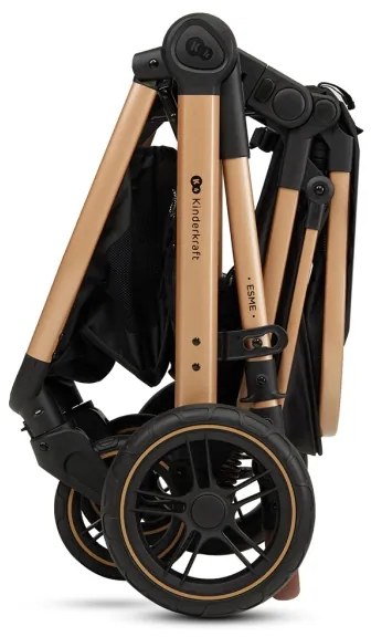 KINDERKRAFT - Kombinált babakocsi 3in1 ESME Pure fekete + autósülés MINK PRO