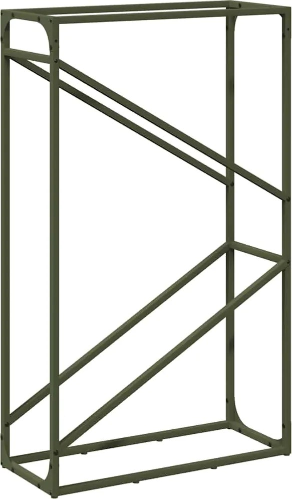 vidaXL olívazöld hidegen hengerelt acél tűzifatároló 60x25x100 cm