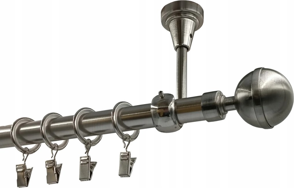 Függönykarnis Fém Mennyezeti 19mm MIX Nikkel Végzáró 400cm galvanizált