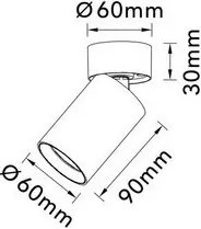UNIVERSO Spot lámpatest 1xGU10 Max.35w IP20 Fekete/arany D60x120mm