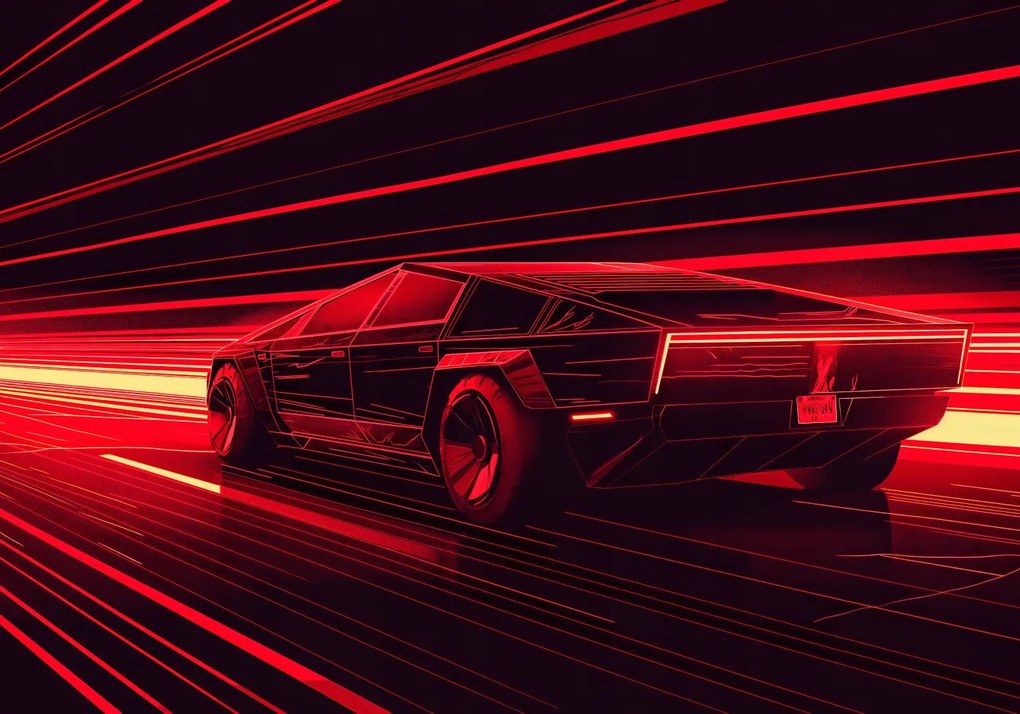 Poszter 66,5x46,5cm Sebesség a piros neonban