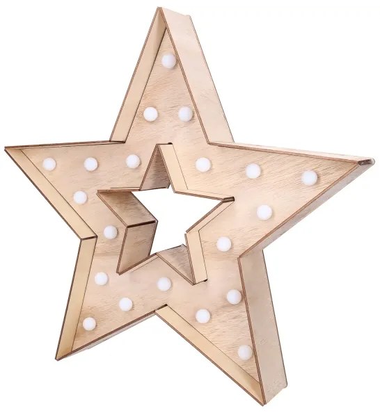 Brilagi - LED karácsonyi dekoráció, csillag, LED/2xAA, 38x40 cm