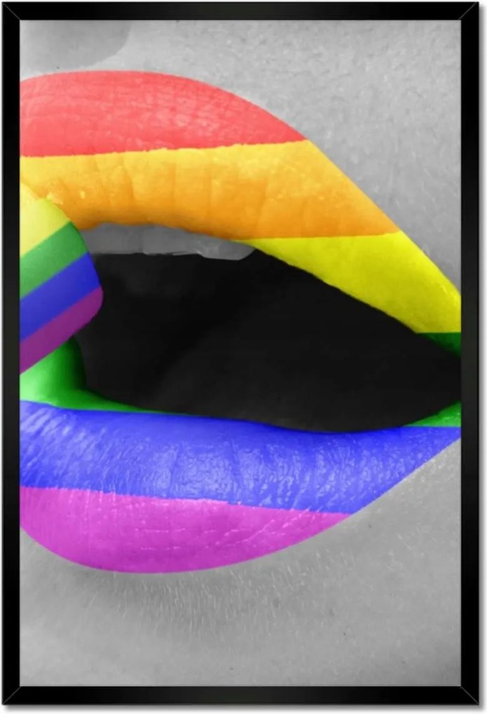 Poszterek keretben 40x60 Szivárványos ajkak