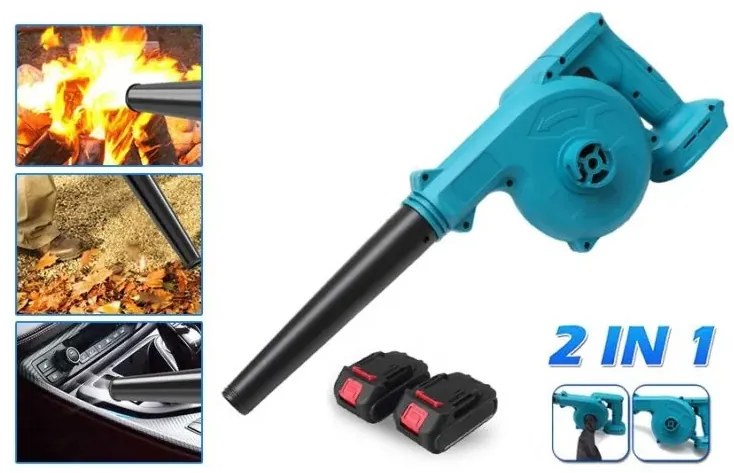 Akkus lombfúvó HAYAMI HA-1045 2 az 1-ben + 2 db akkumulátor + tartozékok