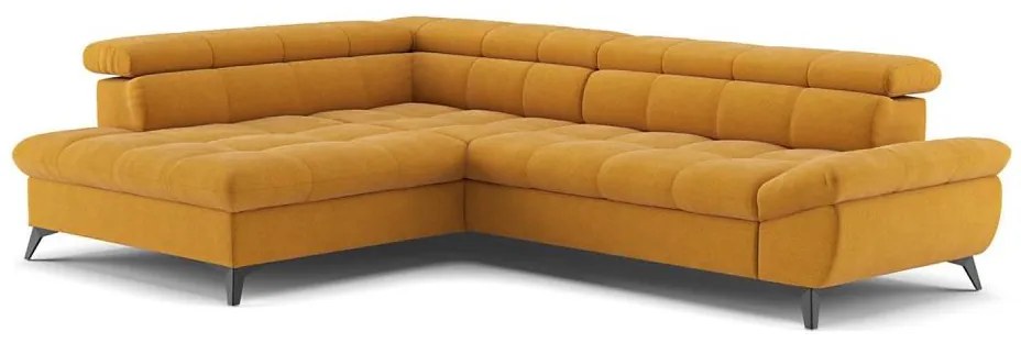 Narancssárga MARANO balos sarokkanapé ággyá nyitható, L alakú