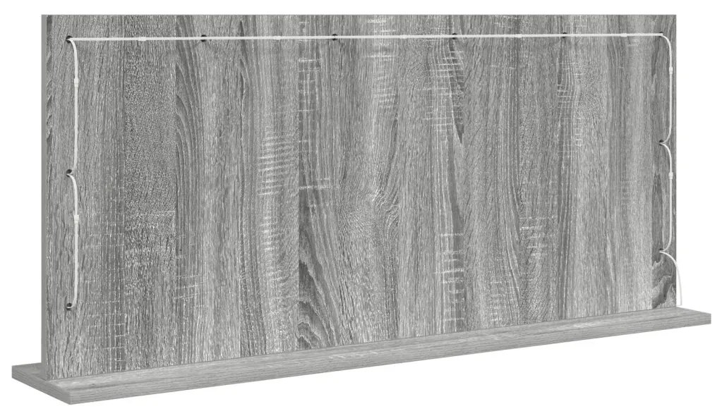 Sminktükör LED Fényekkel Szürke Sonoma 100x45x18 cm