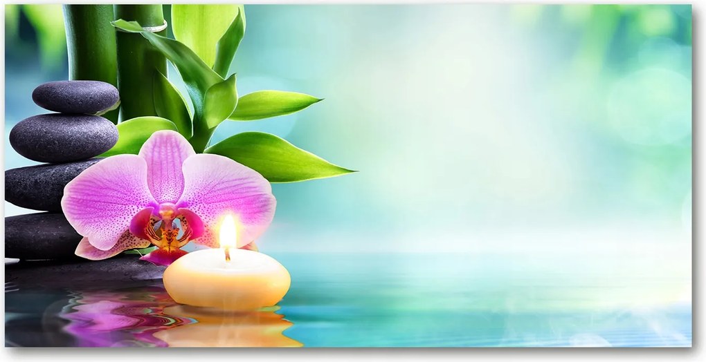 Fotótapéta üveg falra Orchidea bambusz 140x70