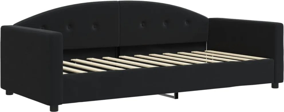 vidaXL fekete bársony kanapéágy 90 x 190 cm