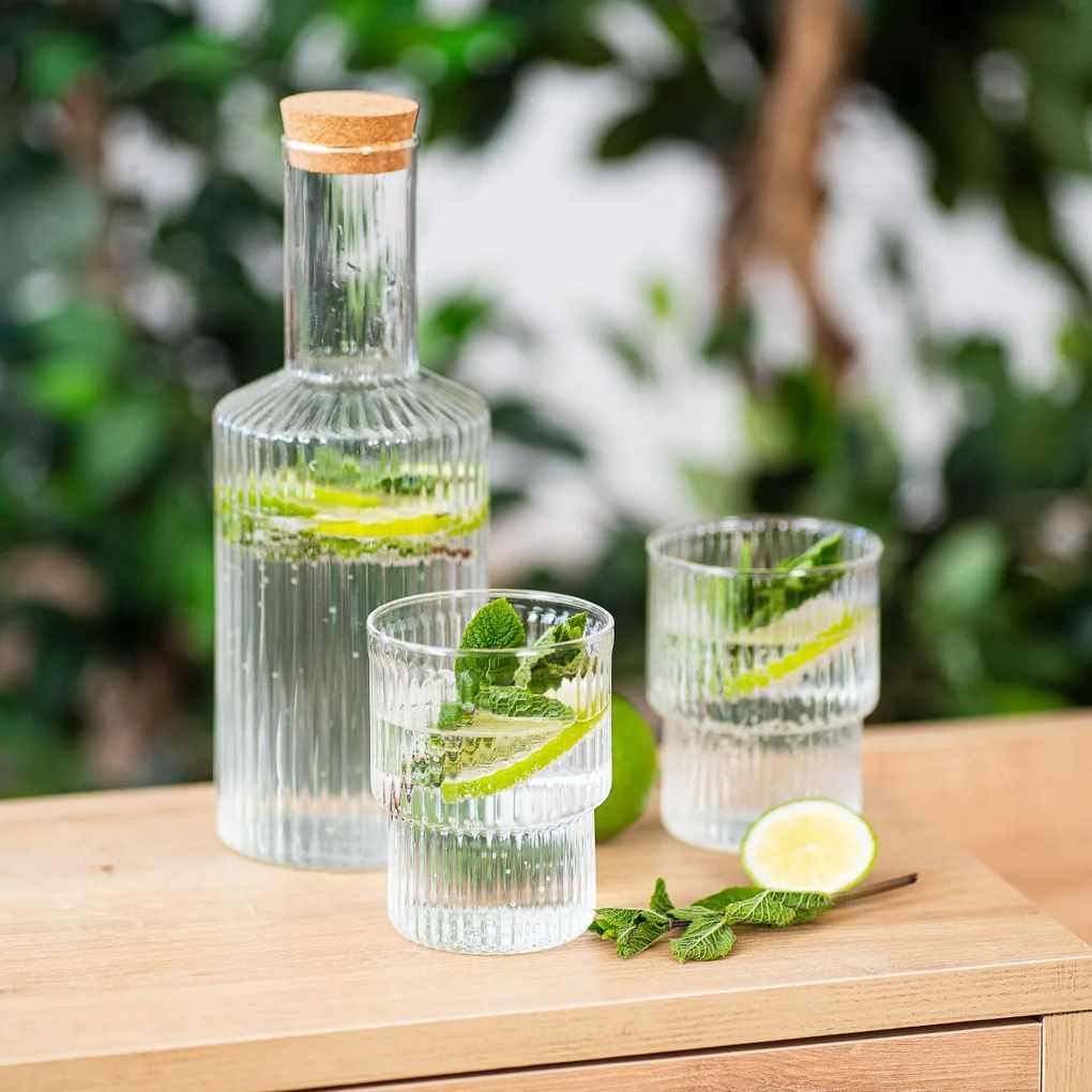 4Home Serve üvegkaraffa parafa dugóval , 1 l