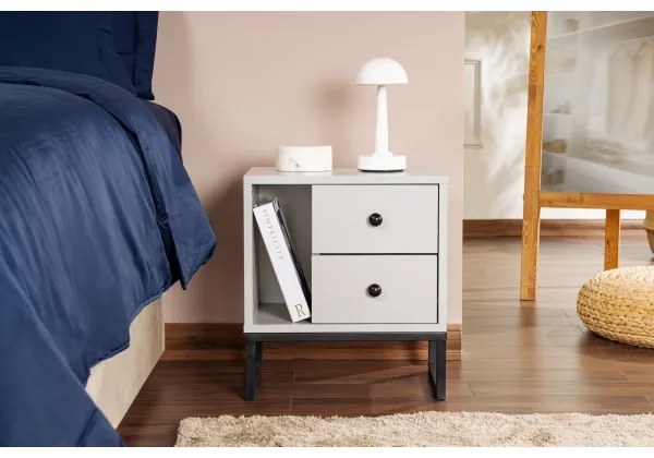 Éjjeliszekrény GLIMMER 50x45,2 cm szürke/fekete