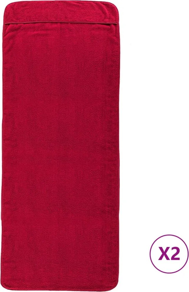 vidaXL 2 db burgundi vörös 400 GSM szövet strandtörölköző 75 x 200 cm