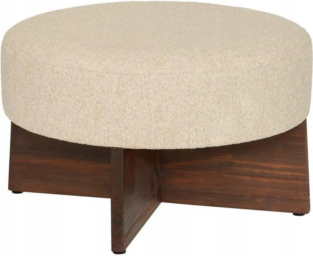 Kayan boucle puff elefántcsont 50 x 30 cm nappaliba puha ülőfelület