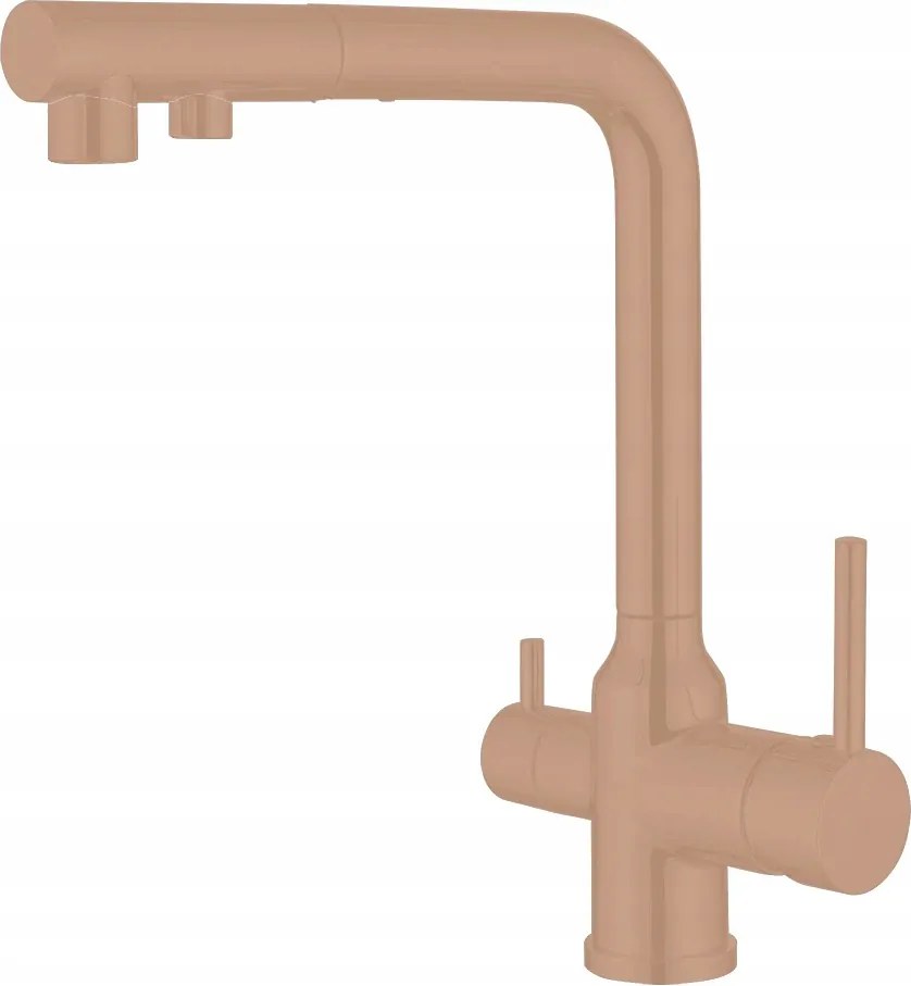 Háromutas Réz konyhai csaptelep Livra szűrőhöz Kihúzható kifolyócső Ww