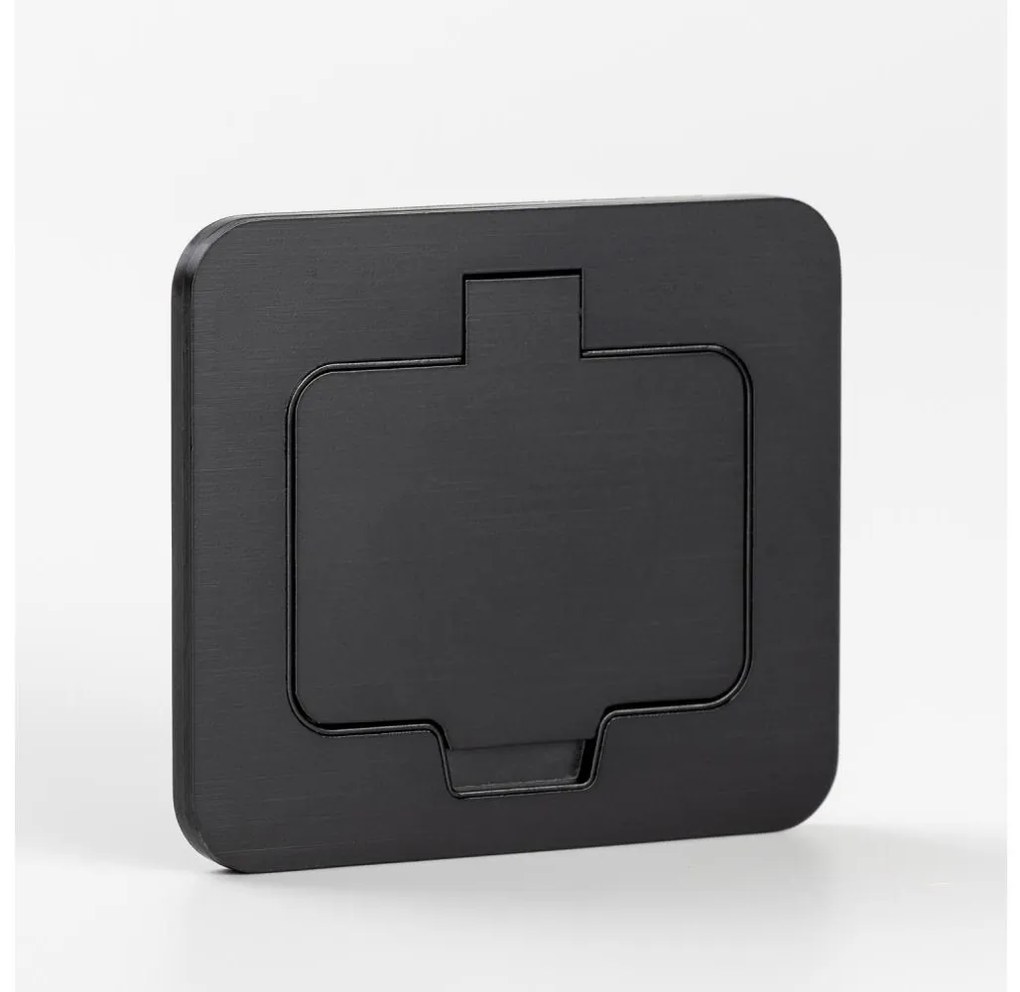 Solight 5B322B - Kültéri beépített padló aljzat IP55 fekete négyszögletes