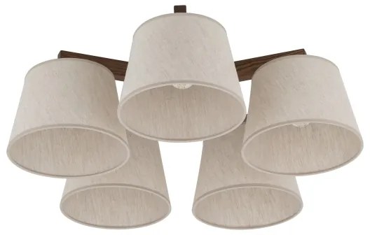 Brilagi - Felületre szerelt csillár LATTE 5xE27/15W/230V fenyő/krémszínű