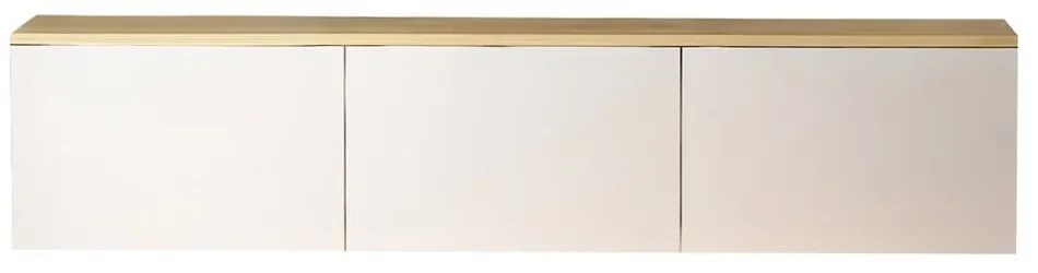 Fehér-natúr színű TV-állvány tölgyfa dekorral 160x35x32 cm Neon – Kalune Design