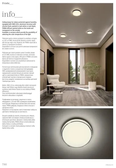 Redo 01-3735 - FRISBI LED mennyezeti lámpa 12W 230V 3000/4000K IP44 fekete