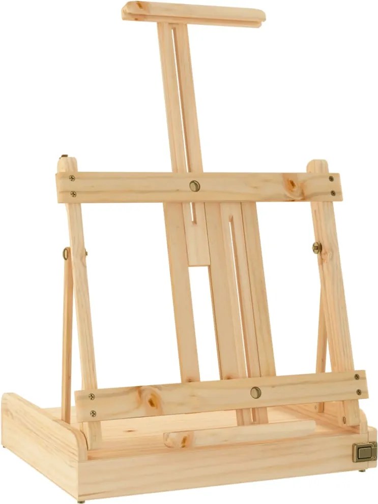 vidaXL tömör fenyőfa asztali festőállvány fiókkal 41,5 x 37 x 12 cm