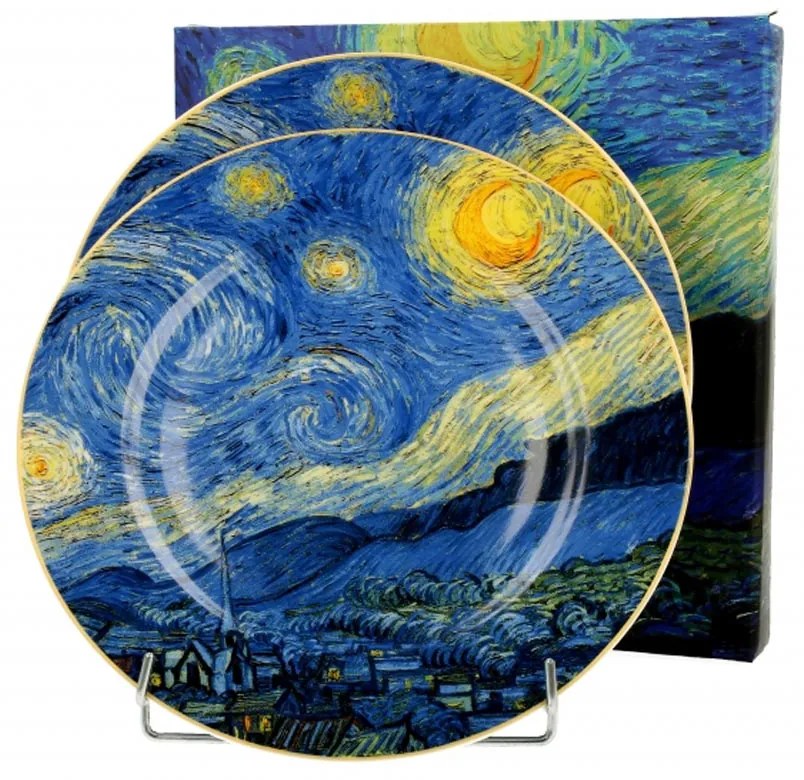 Van Gogh porcelán desszertes tányér 2 db szett Csillagos Éj