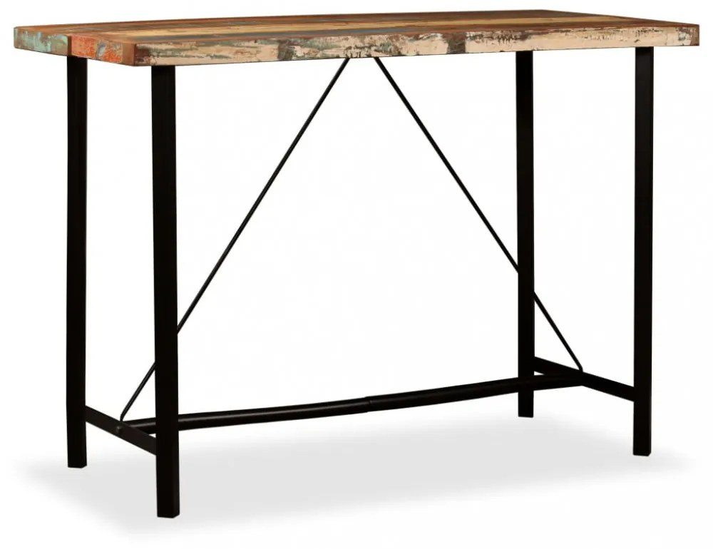 tömör újrahasznosított fa bárasztal 150 x 70 x 107 cm