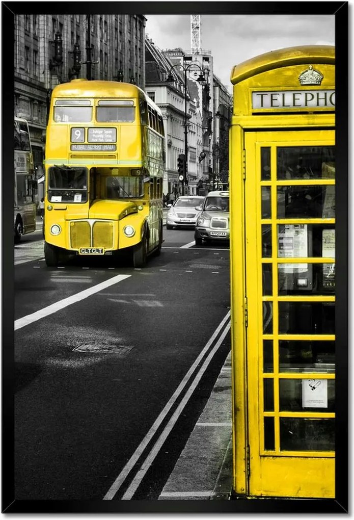 Poszterek keretben 40x60 Sárga telefonfülke