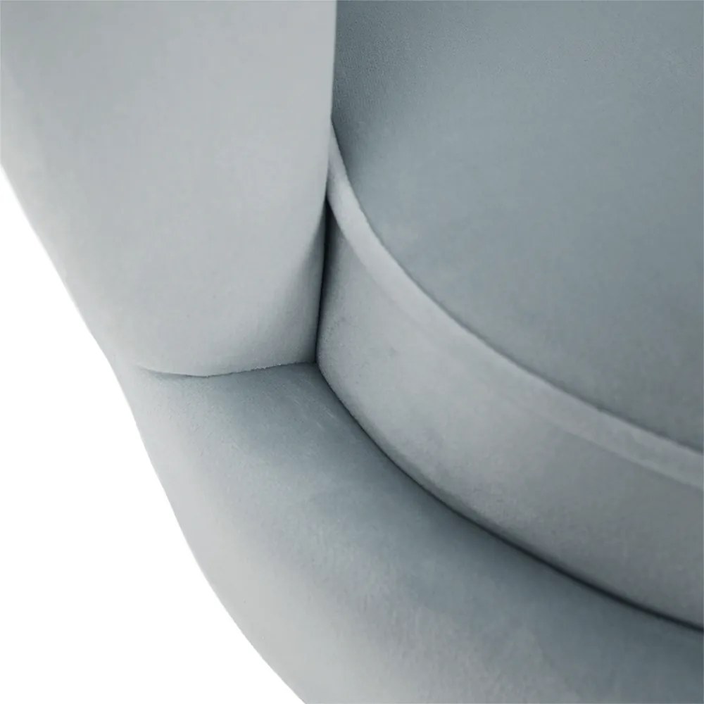 Pad Art-deco stílusban, szürke-kék Velvet anyag/gold chróm-arany, NOBLIN