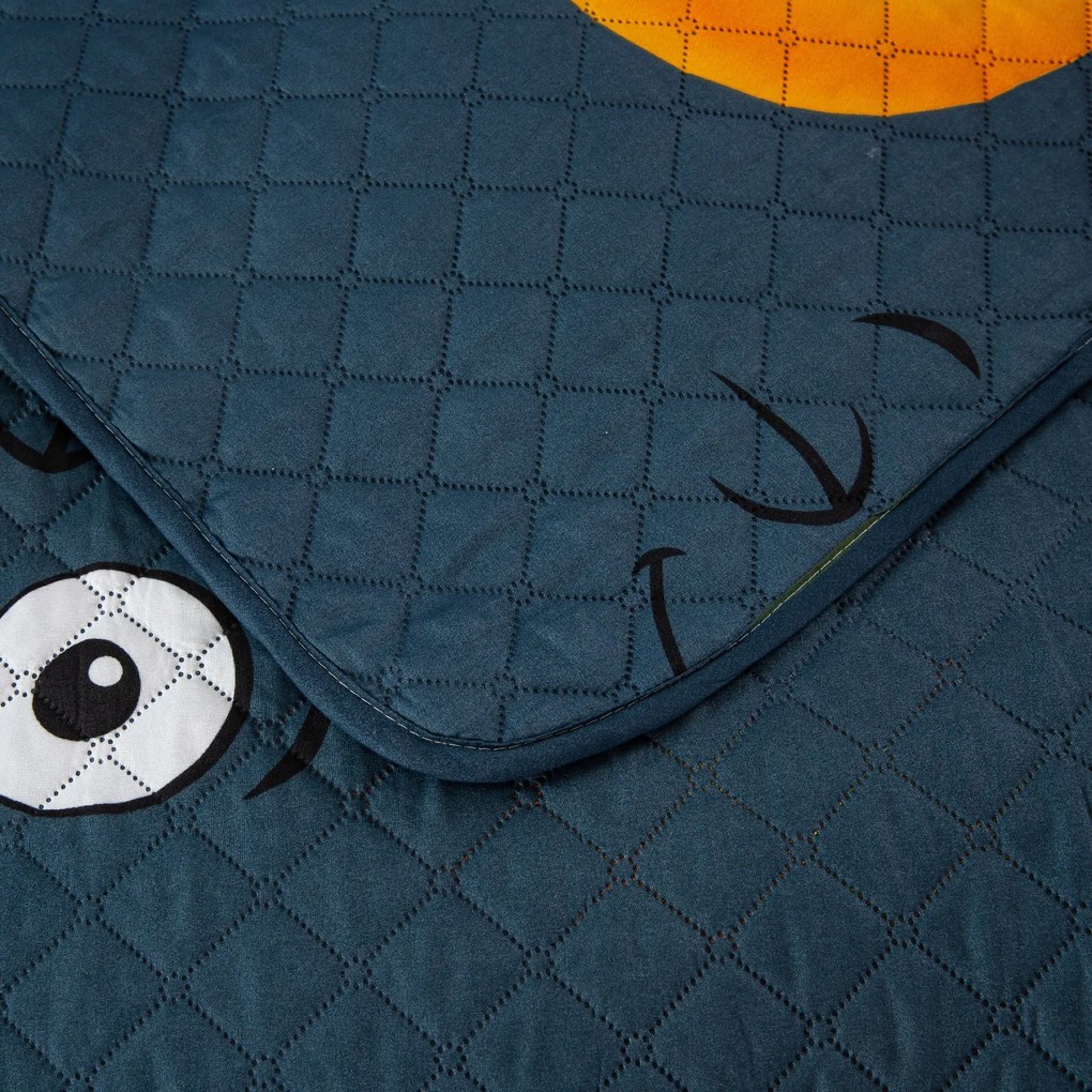 Ágytakaró EMOJI KINYÚJTOTT mintával szürke Méret: 170 x 210 cm