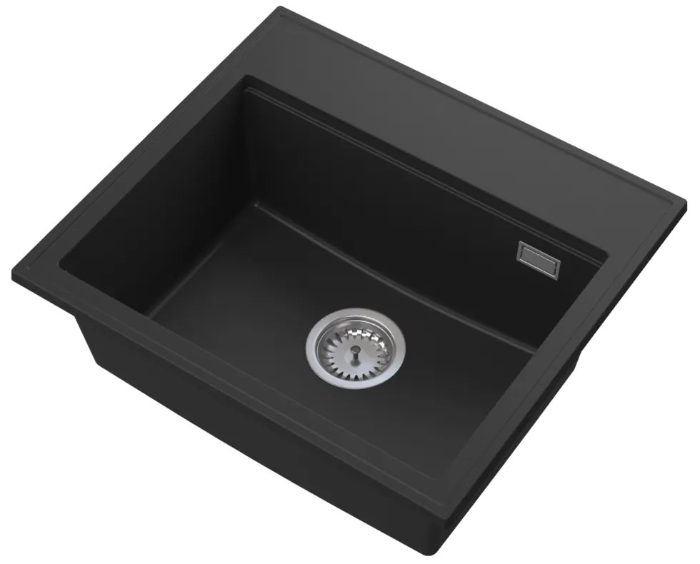 Gamma Modern 5055, 1 rekeszes gránit mosogató 560x500x210 mm, fekete, GMA-ZM-55-BK