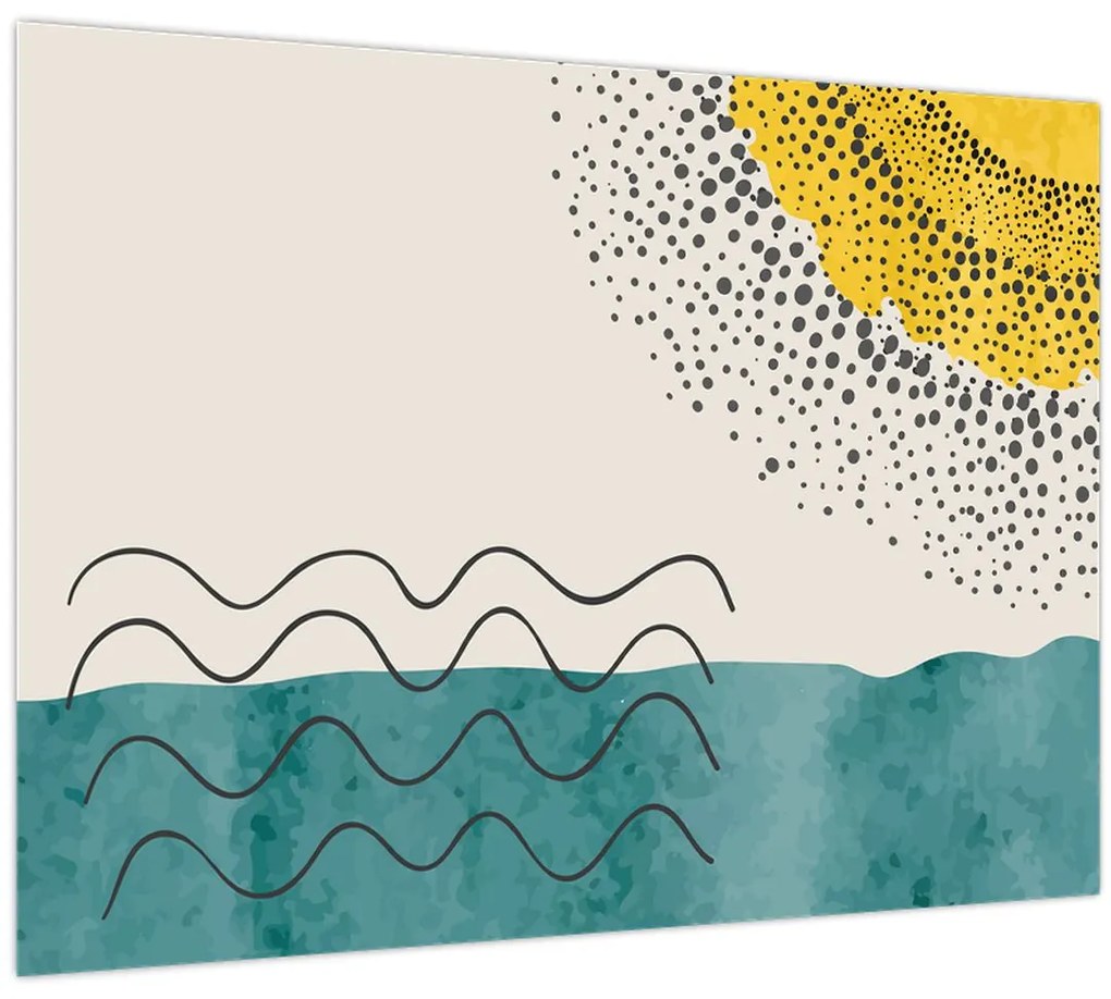 Kép - Absztrakt festmény a strandról N⁰1 (70x50 cm)