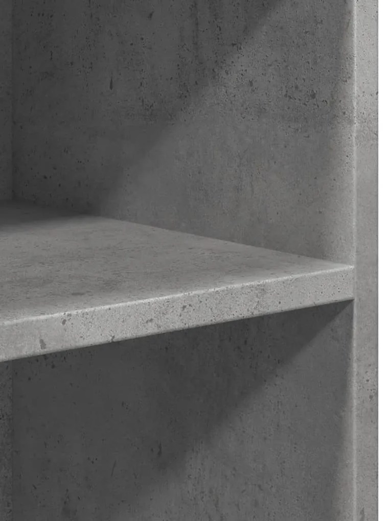 betonszürke szerelt fa kisasztal kerekekkel 55 x 60 x 78 cm