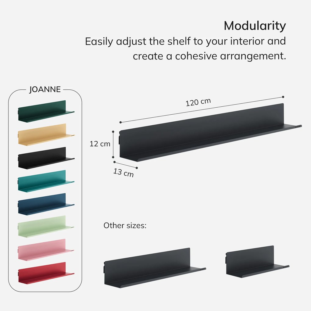 Fali polc JOANNE 1200 mm, antracit