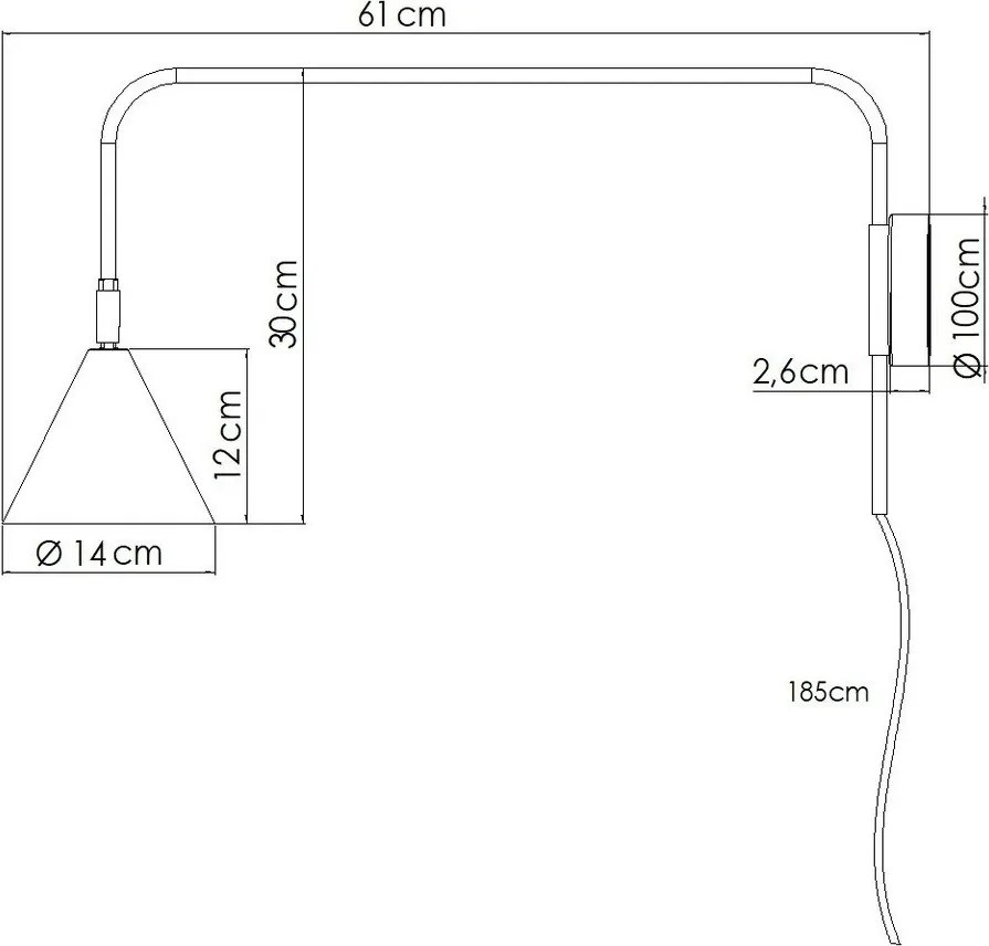 Krémszínű konnektorhoz csatlakoztatható fali lámpa ø 14 cm Zylo – Sollux