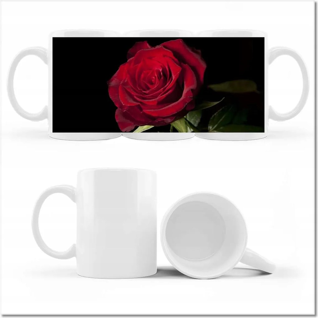 Nyomott mintás bögre Aranyos rózsa