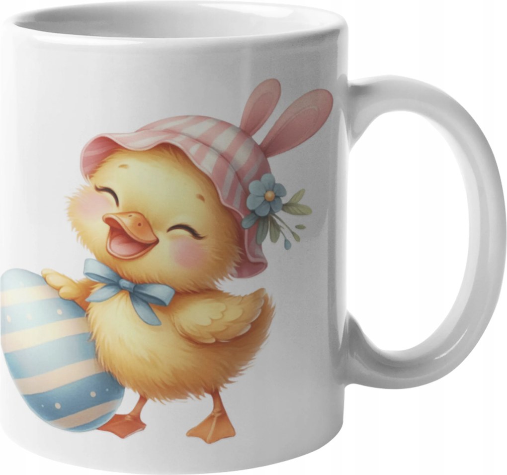 Húsvéti Ajándék Húsvétra Nyuszi Mintás Bögre Csirkével