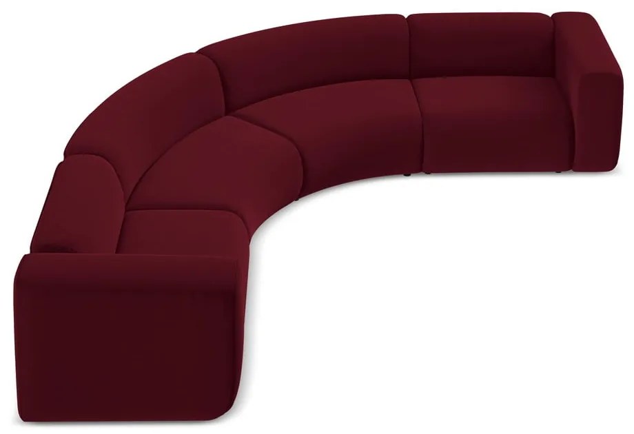 Borvörös bársony sarokkanapé Ekahi – Makamii