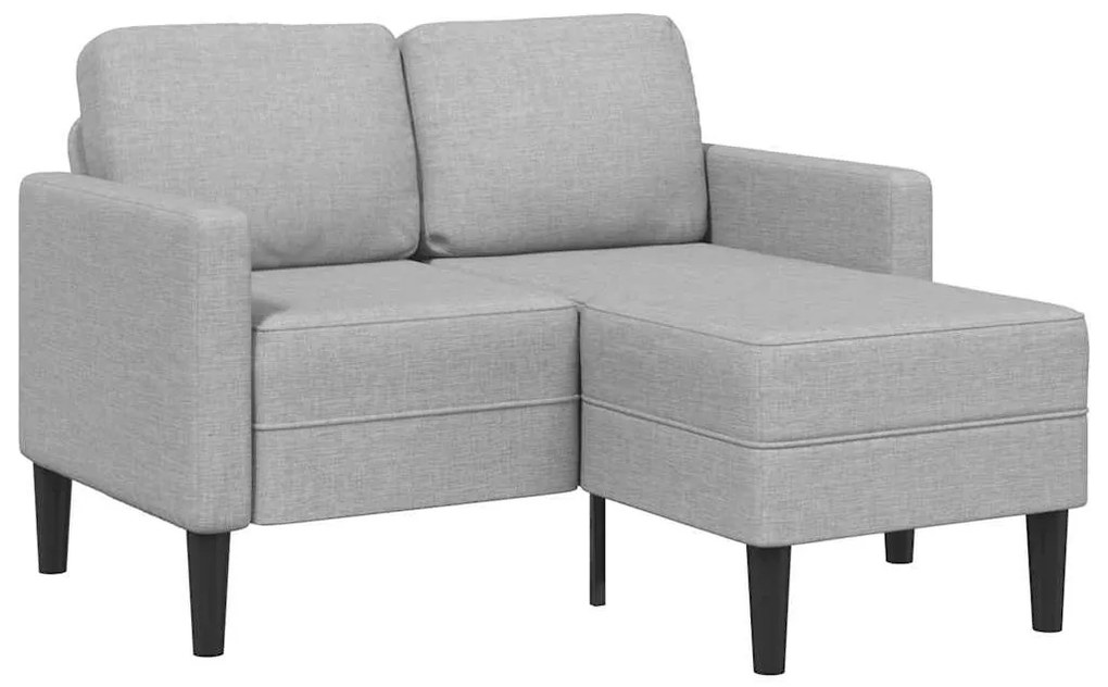felhőszürke anyagból 2 üléses kanapé L-alakú kanapéval 125 cm