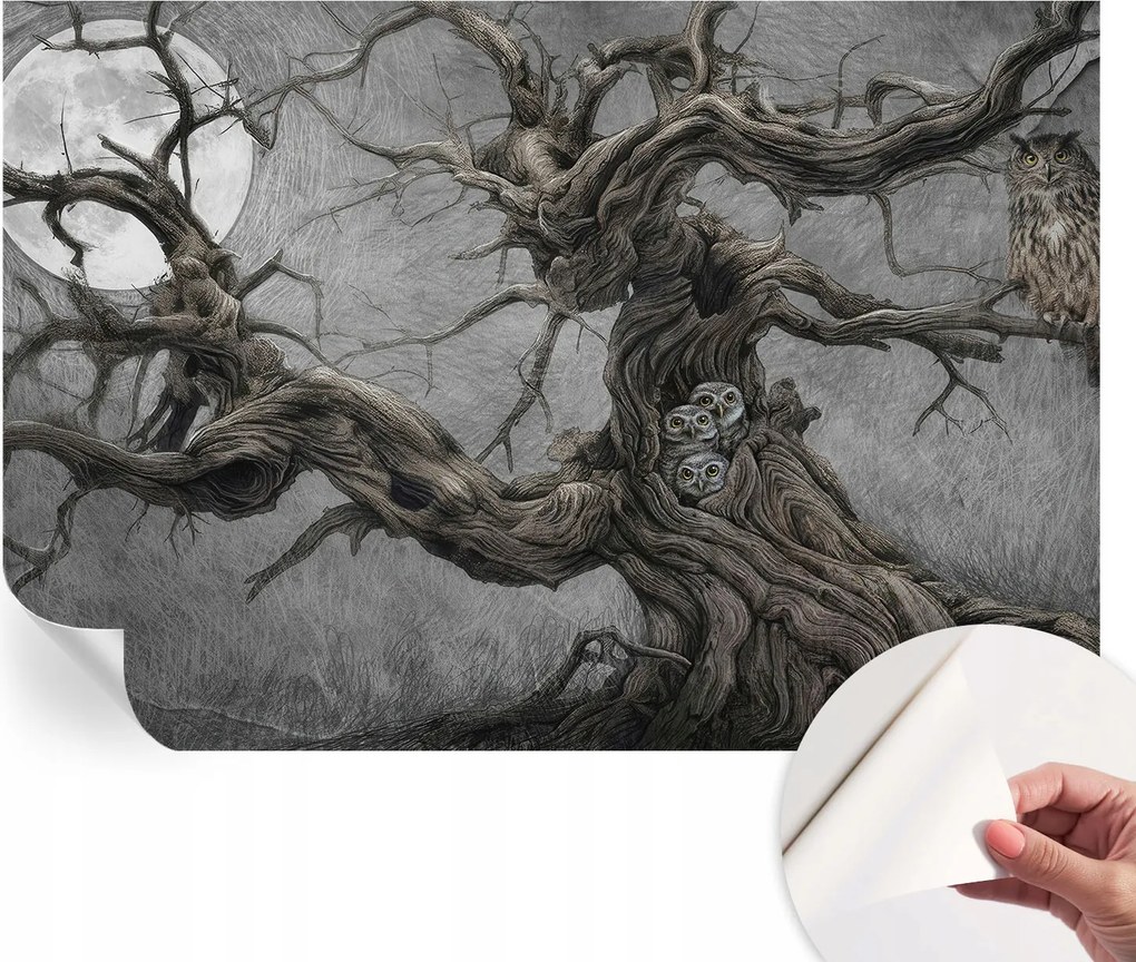 Fotótapéta Öntapadós Dekoratív tapéta Rejtélyes bagoly 152x104 cm