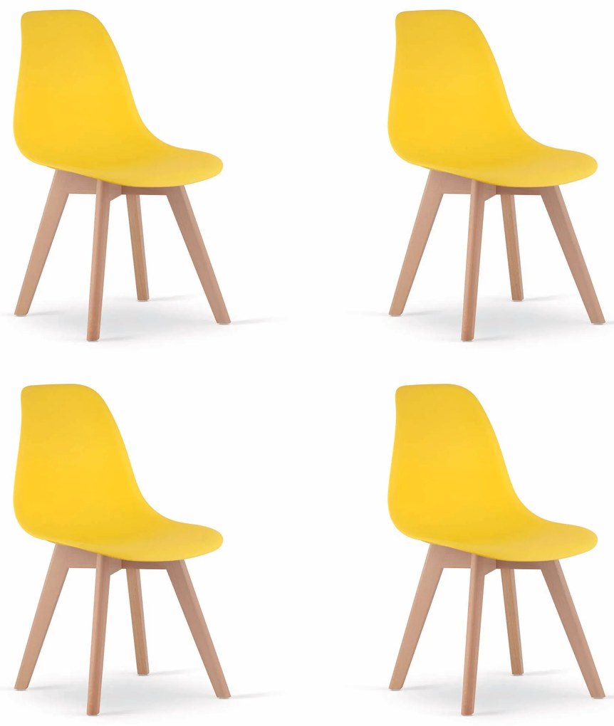Sárga KITO szék bükkfa lábakkal