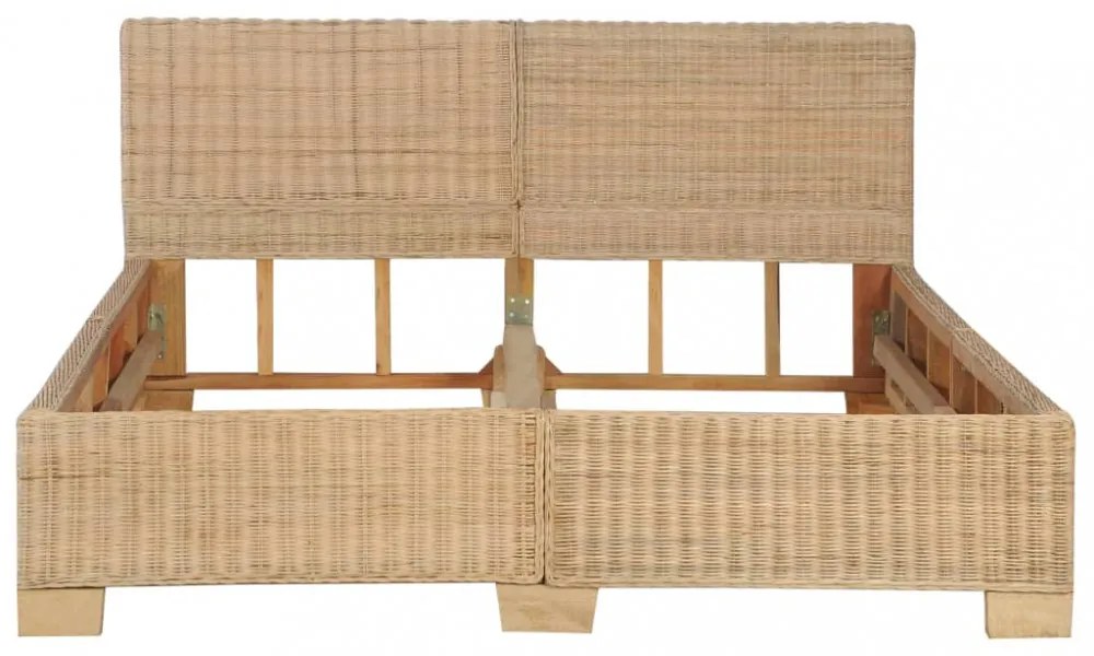 kézzel font valódi rattan ágykeret 140 x 200 cm