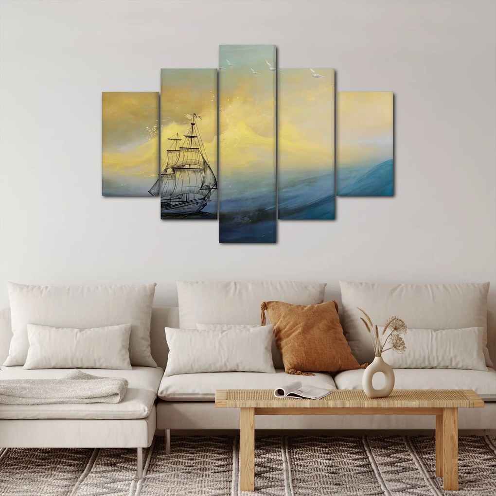 Kép - Egy hajó festménye a tengeren (150x105 cm)