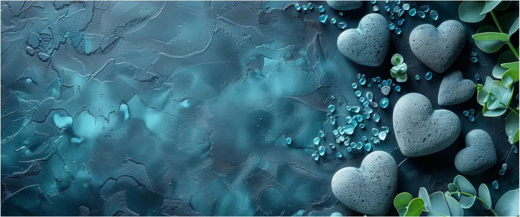 Kép - Szív alakú kövek (120x50 cm)