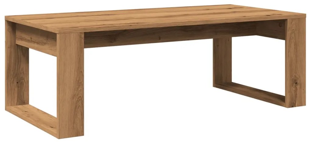kézműves tölgy színű szerelt fa dohányzóasztal 102 x 50 x 35 cm