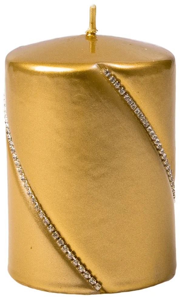 Bolero henger gyertya, 9 x 7cm - Metál arany