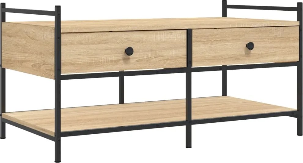 vidaXL sonoma tölgy színű szerelt fa dohányzóasztal 99x50x50 cm