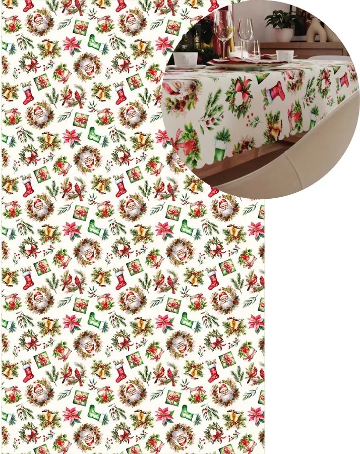 Abrosz Karácsonyi Vízálló Karácsonyi MIX 140x240cm piros