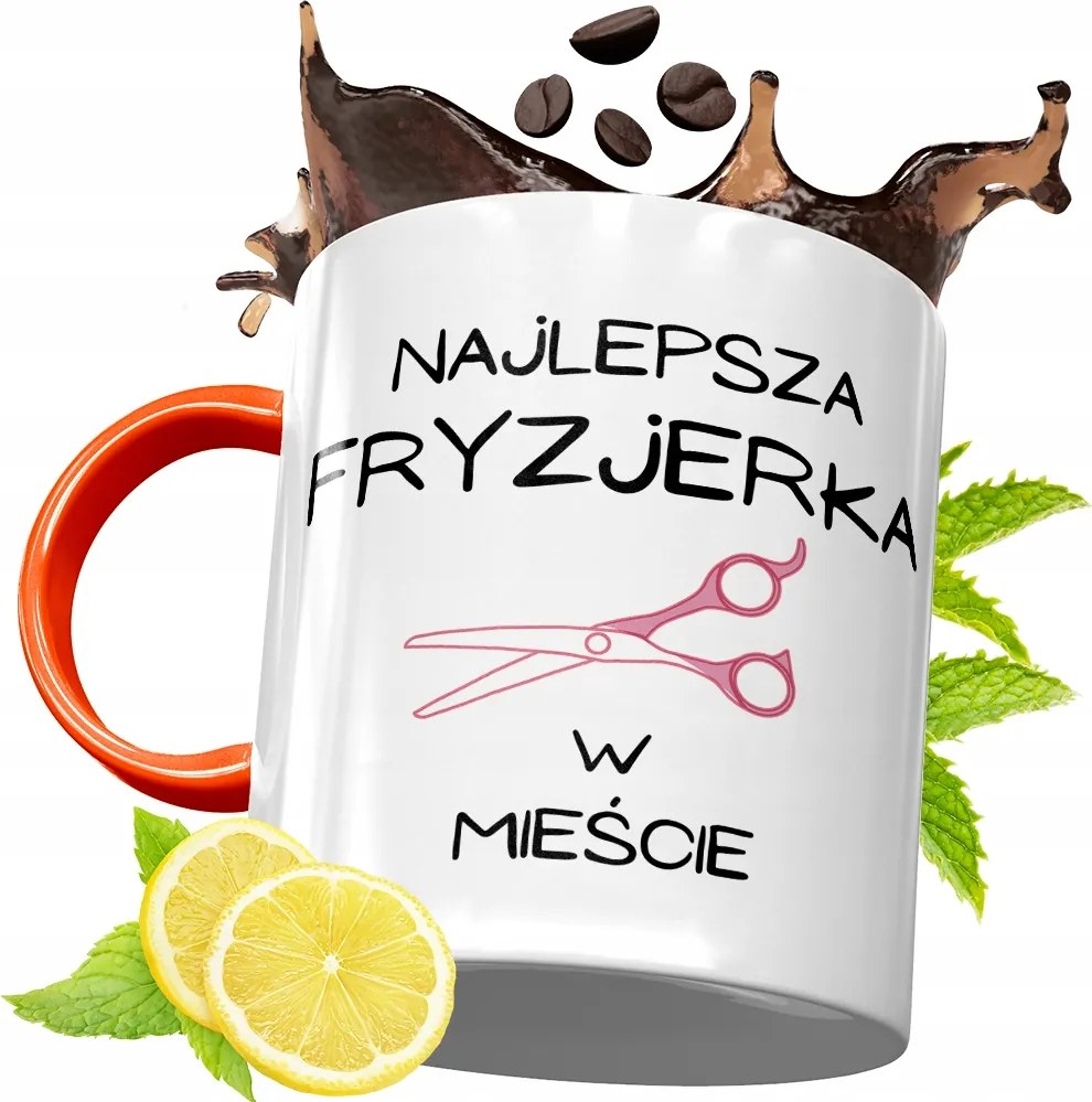 Narancssárga Bögre Fodrásznak Fodrász Ajándék fényképes nyomtatással