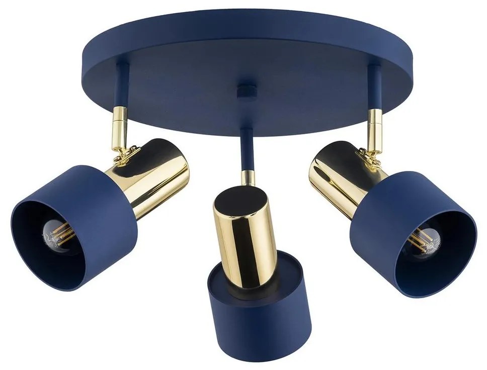 Argon 6195 - Spotlámpa DORIA 3xE27/15W/230V kék/sárgaréz