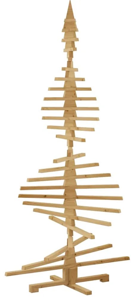 Fából készült Karácsonyfa állvánnyal Barna 210 cm Tömör fenyőfa