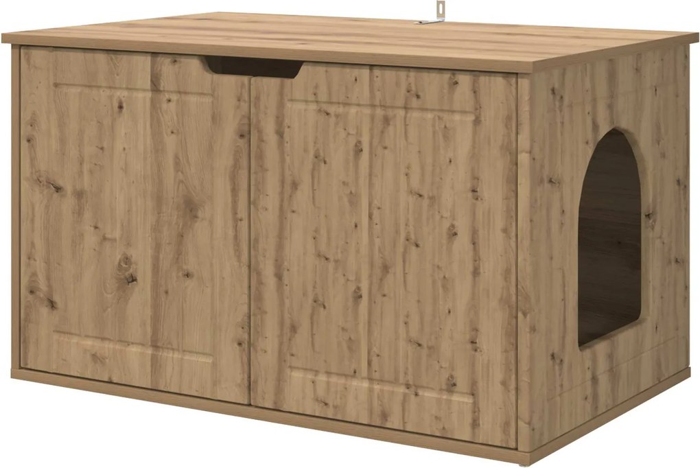 vidaXL Macska Ház Művészi tölgy 85 x 55 x 50,5 cm Faanyag
