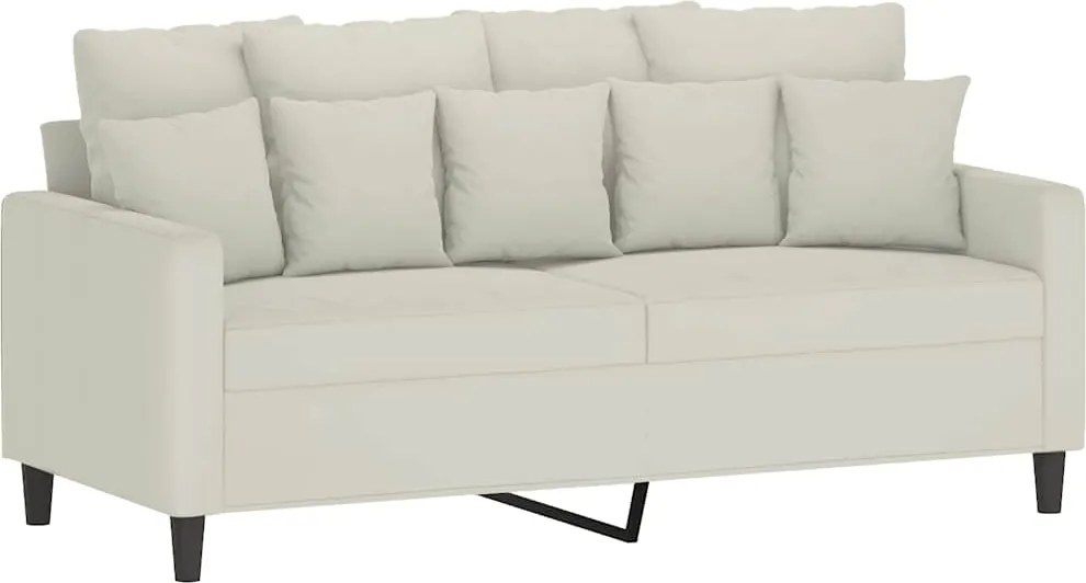 vidaXL kétszemélyes krémszínű bársony kanapé 140 cm